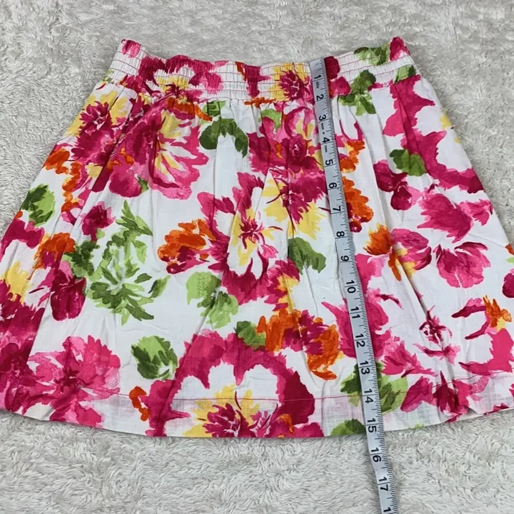 Hollsiter‎ floral print cotton mini skirt, med